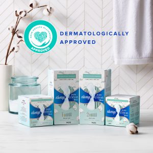 Always Pure Cotton Size 1 with FlexFoam Regular Flow Pads with Wings, Unscented